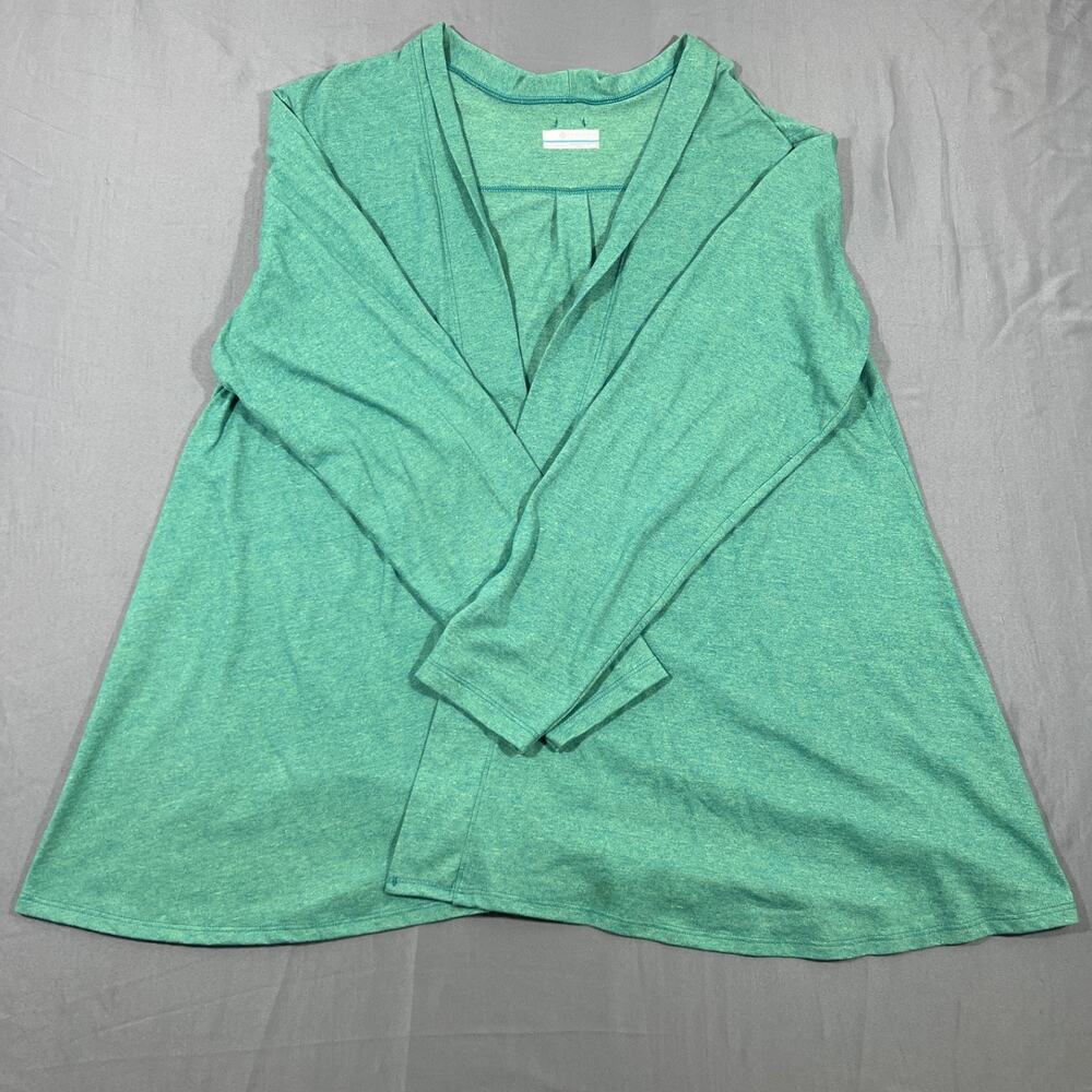 Columbia Womens XL Open Front Cardigan Green Lightweight Long Sleeve